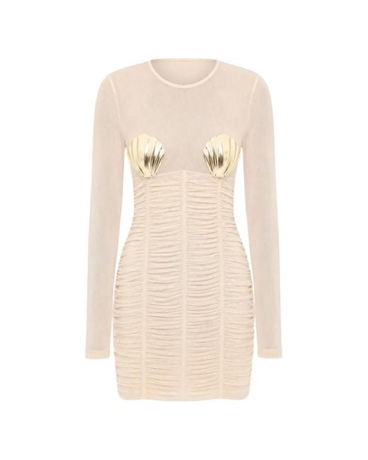 DSquared² Natural Shells Ruched Mini Dress