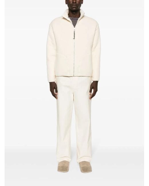 Jil Sander Natural Reversible Shearling Cotton Jacket for men