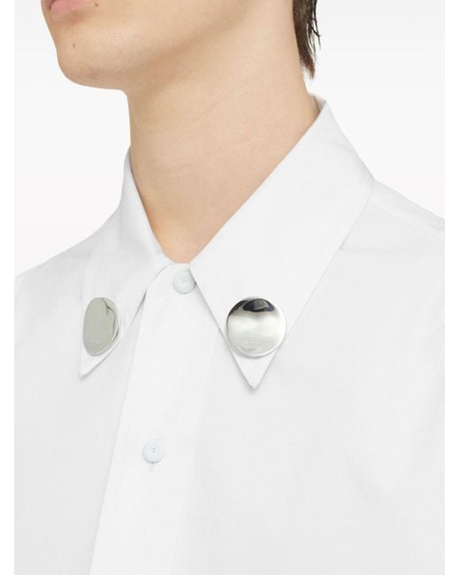 Jil Sander Katoenen Overhemd Met Studs in het White voor heren