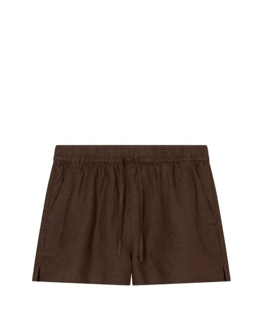 Closed Brown Drawstring Elasticated Shorts