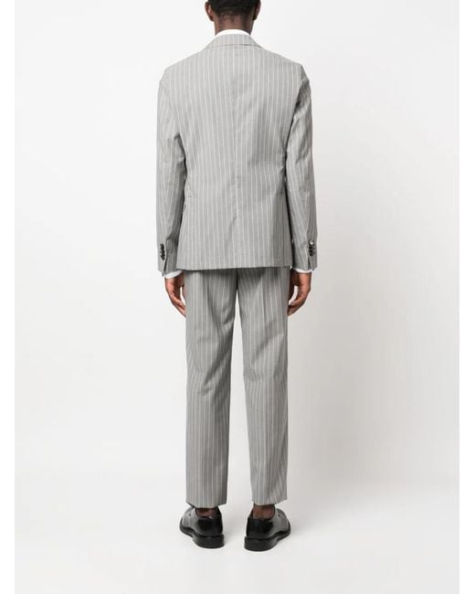 Manuel Ritz Gray Pinstripe-Pattern Single-Breasted Suit for men