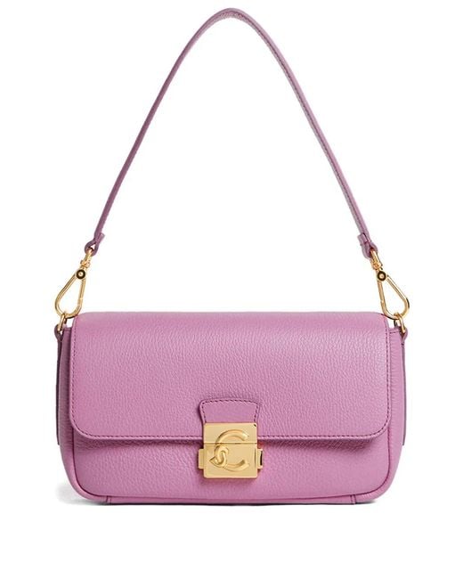 Coccinelle Purple Medium C-Me Lock Shoulder Bag