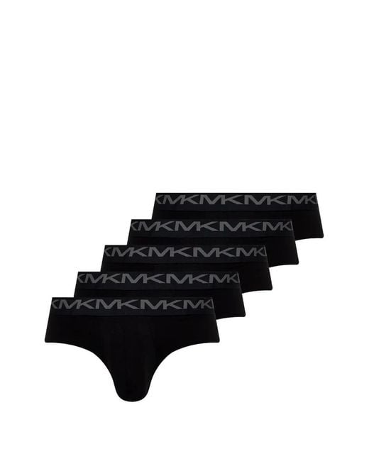 Michael Kors Black Logo-Waistband Briefs (Set Of Five) for men