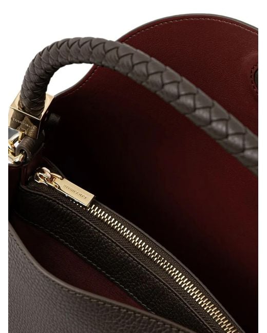 Coccinelle Black Medium Tiggy Braided-Handle Leather Tote Bag