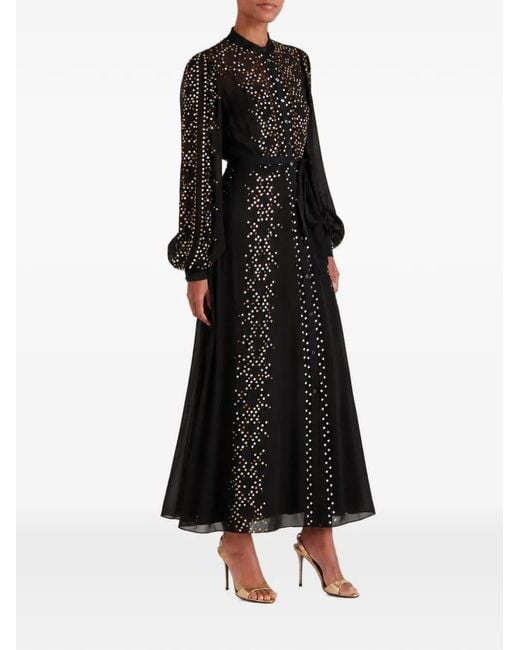 Temperley London Black Oberon Crystal-Embellished Maxi Dress