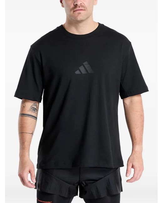 Adidas Black T-Shirt Technique À Coupe Ample for men