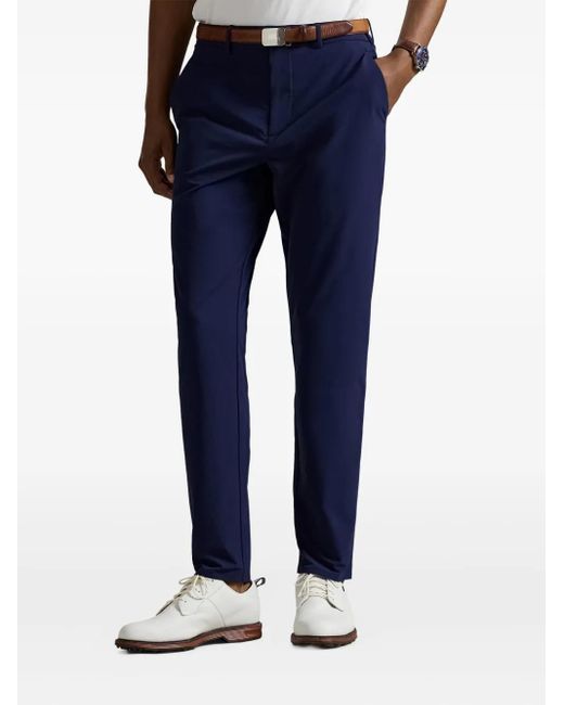 Ralph Lauren Blue Logo-Patch Trousers for men
