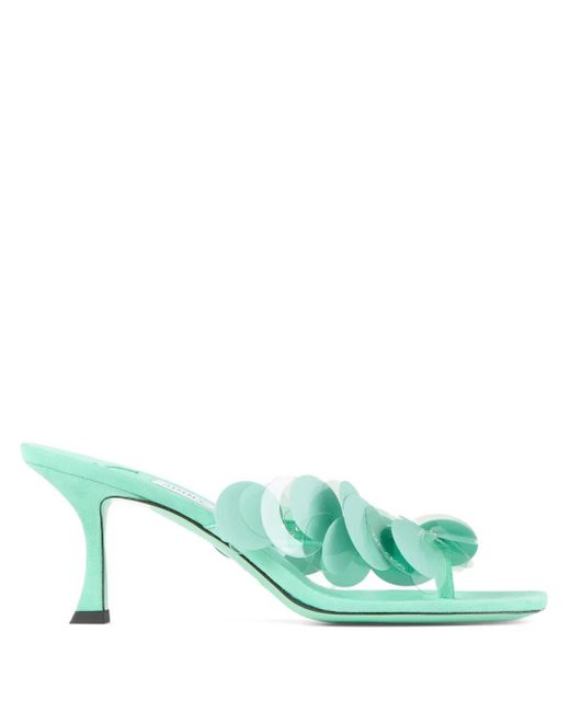 Jimmy Choo Green 70Mm Freja Sandals