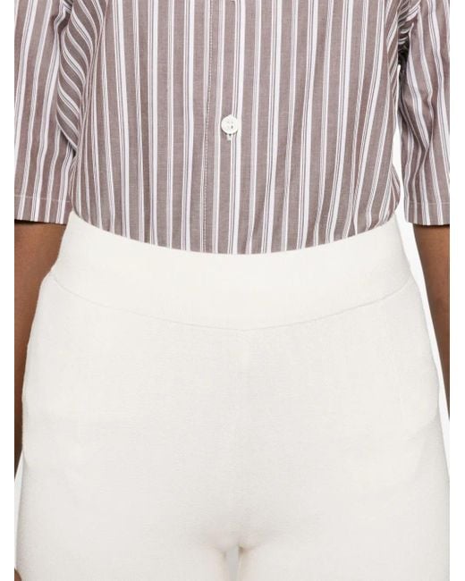 Max Mara White Elasticated-Waist Palazzo Trousers