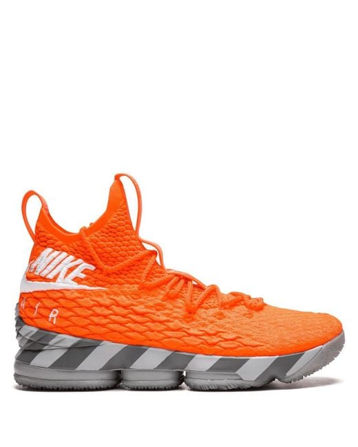 lebron 15 orange box sneakers