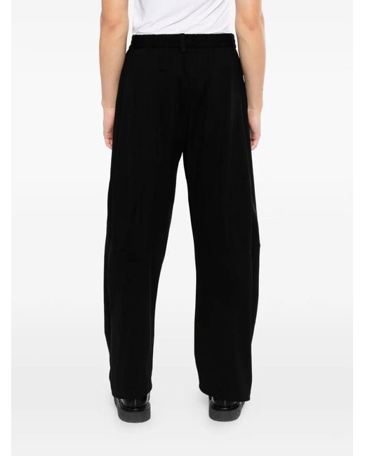 CROQUIS Black Tapered Drawstring Trousers for men