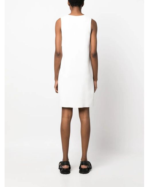 Jil Sander White Sleeveless Shift Dress