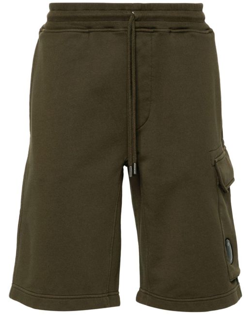 C P Company Green Lens-detail Cotton Bermuda Shorts for men