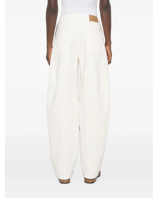 ERMANNO FIRENZE White Crystal-Embellished Chain-Link Trousers