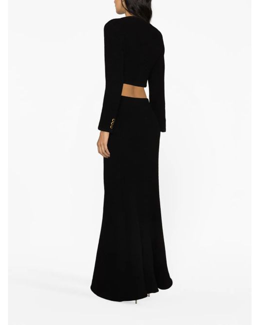 Alessandra Rich Black Cropped Bouclé Jacket