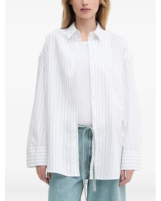 Samsøe & Samsøe White Samarika Pinstripe Shirt