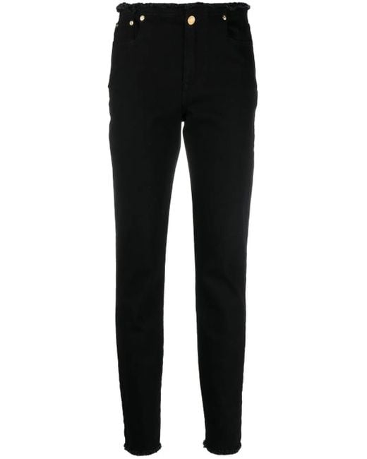 Tom Ford Black Comfort Frayed-Hem Skinny Jeans