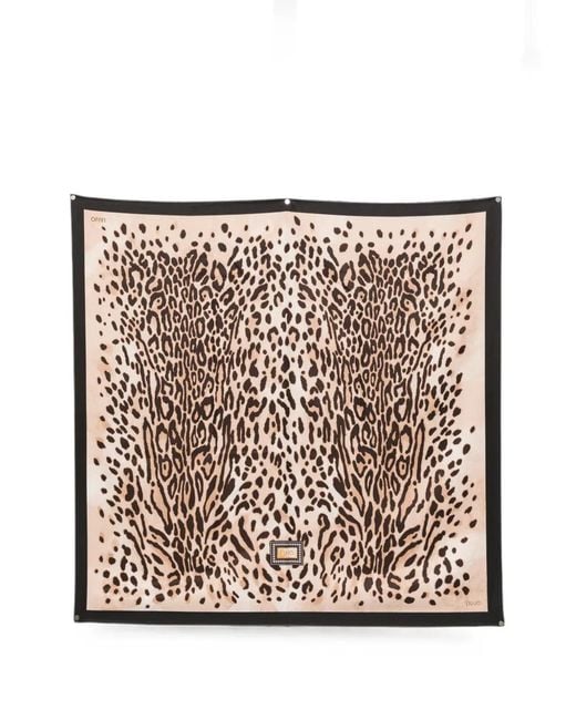 Liu Jo Metallic Leopard-Print Square Scarf