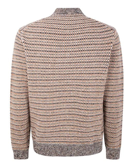 Zanone Gray Textured Wool Sweater for men