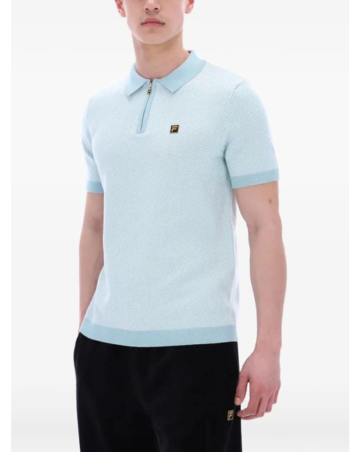 Fila Blue Marty Zip-Fastening Polo Shirt for men