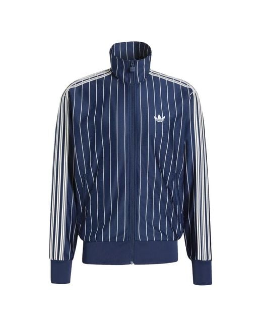 Adidas Blue Firebird Pinstriped Sweatshirt for men