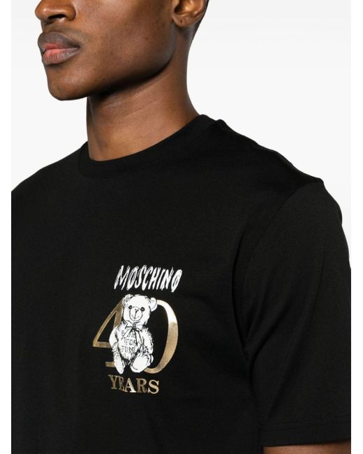 Moschino Black Teddy Bear-print Cotton T-shirt for men