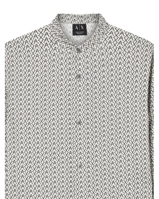 ARMANI EXCHANGE Gray Patterned Shirt for men