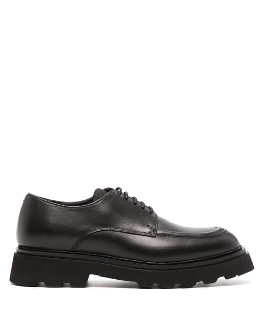 Doucal's Black Lace-up Leather Brogues