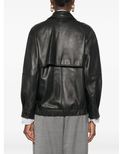 Salvatore Santoro Black Button-Up Leather Jacket