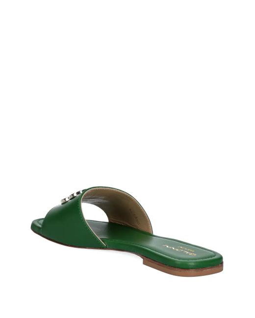 Baldinini Green Logo-Plaque Sandals