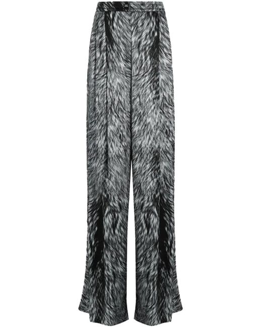 Dolce & Gabbana Gray Abstract Pattern Trousers