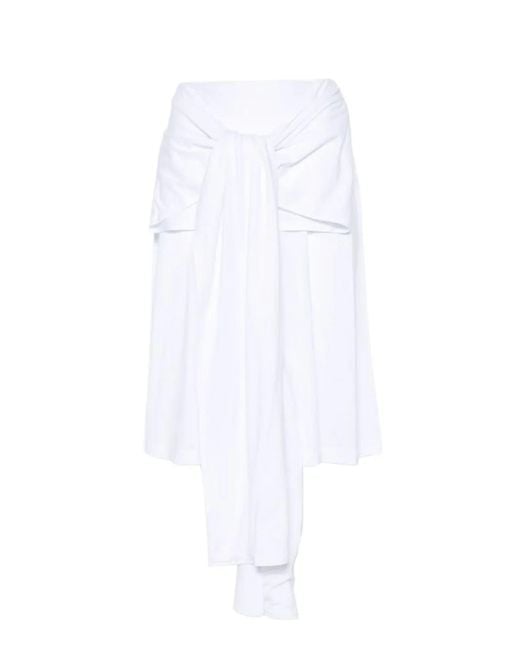Totême White Wrap-Waist Pleated Shorts