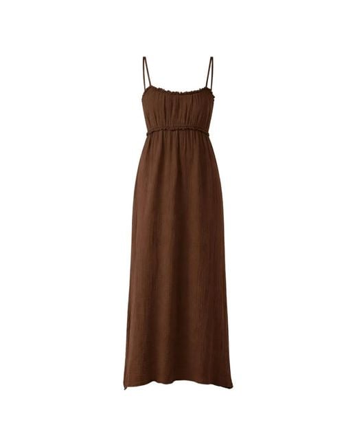 Xirena Brown Ruffled Midi Dress