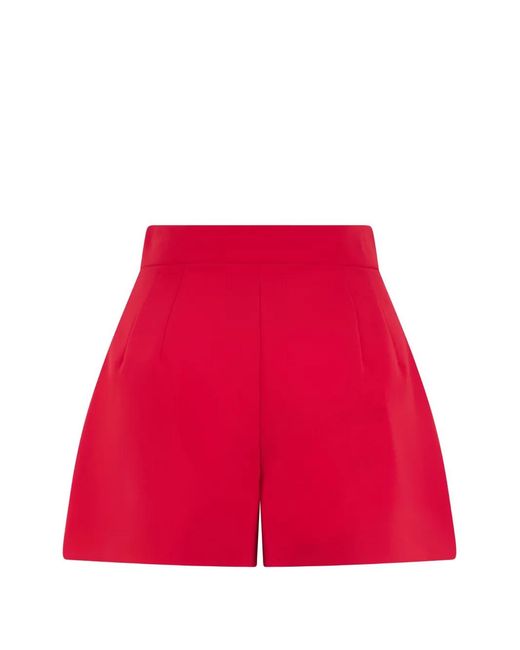 Moschino Red Logo-Button Patch-Pocket Shorts