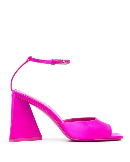 The Attico Pink Piper Satin Heel Sandals
