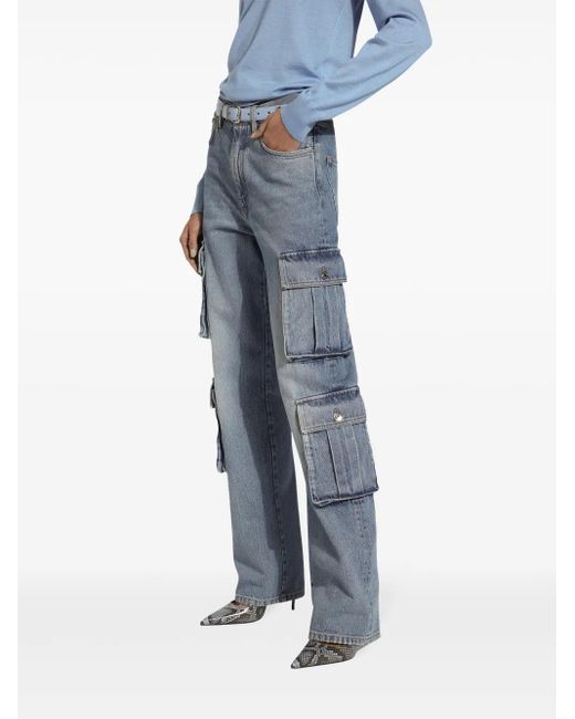 Dolce & Gabbana Blue Cargo-Jeans Aus Baumwoll-Denim