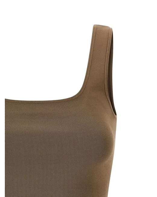 Entire studios Brown Square-Neck Knit Top