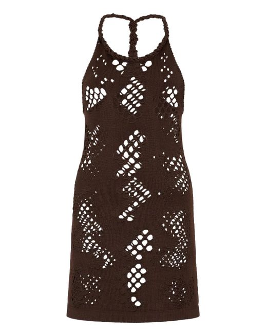 Roberto Cavalli Brown Sleeveless Dress