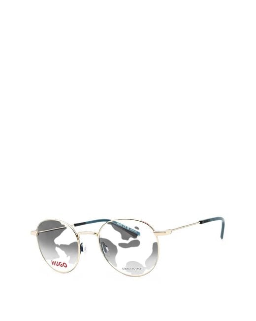 HUGO White Round-Frame Glasses for men