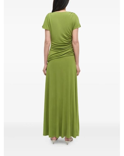 simkhai shanelle draped jersey midi dress Jonathan Simkhai Shanelle Cowl-Neck Jersey Midi Dress in Green