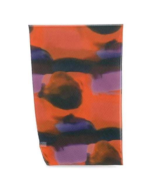 Homme Plissé Issey Miyake Orange Dawn Abstract-Print Pleated Scarf for men
