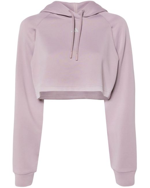 Adidas Pink Hiit Aeroready Cropped-Kapuzenpullover