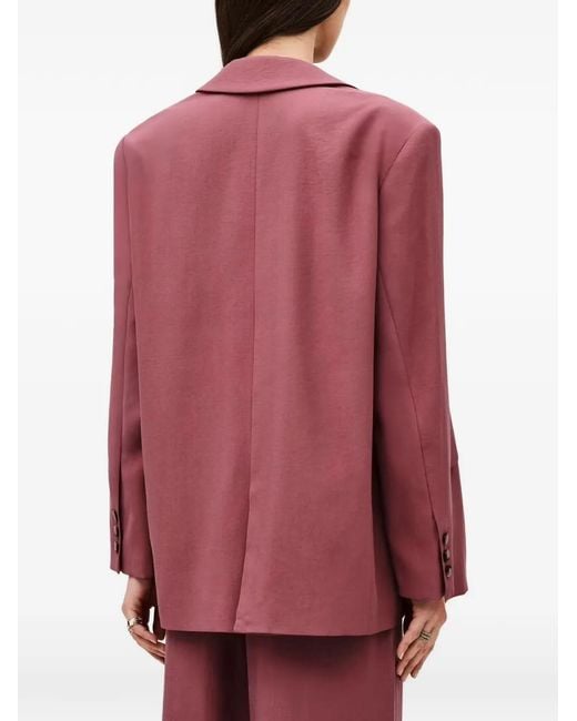 Ba&sh Pink Dalena Single-Breasted Notched-Lapel Jacket