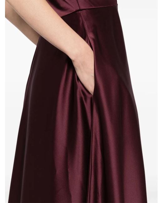 Amsale Purple One-Shoulder Draped Gown