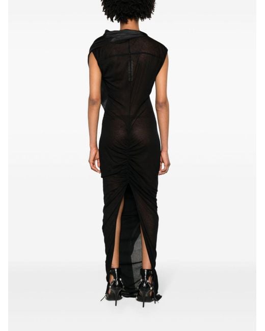 Rick Owens Black Midikleid mit Schaldetail