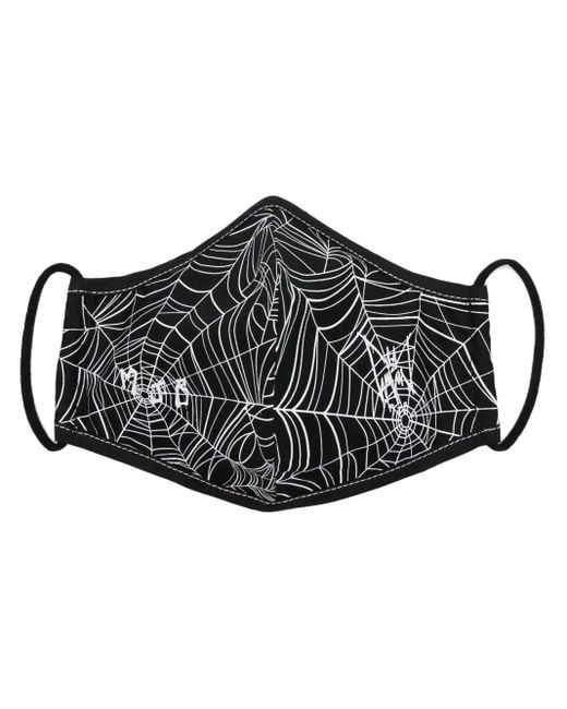 MJB Black Web-Print Face Mask for men