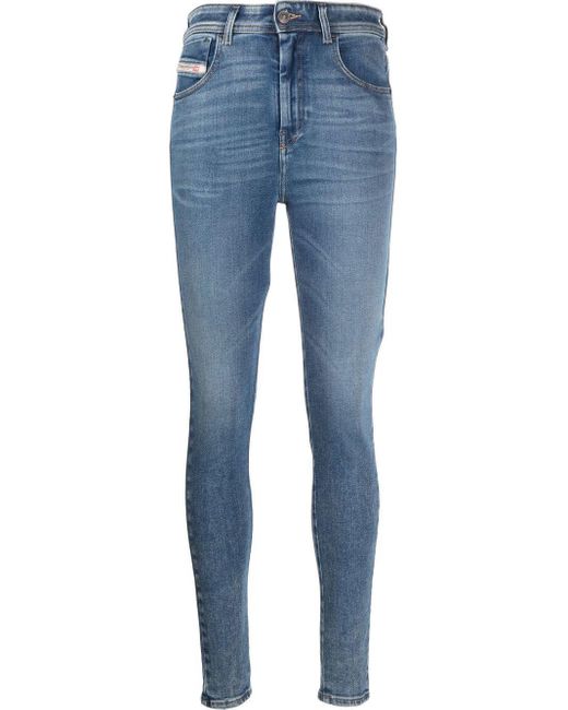 DIESEL Denim 1984 Slandy High-waisted Skinny Jeans in Blue | Lyst