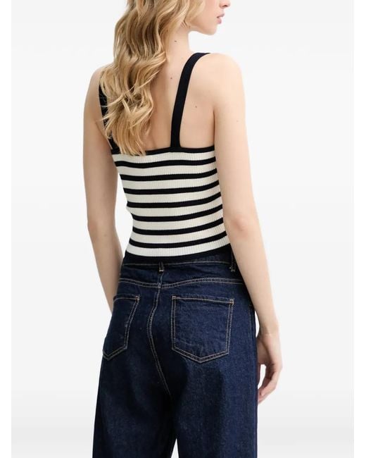 From Future Blue Striped Top