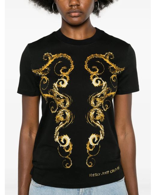 Versace Jeans Couture Black T-Shirt With Chromo Couture Print