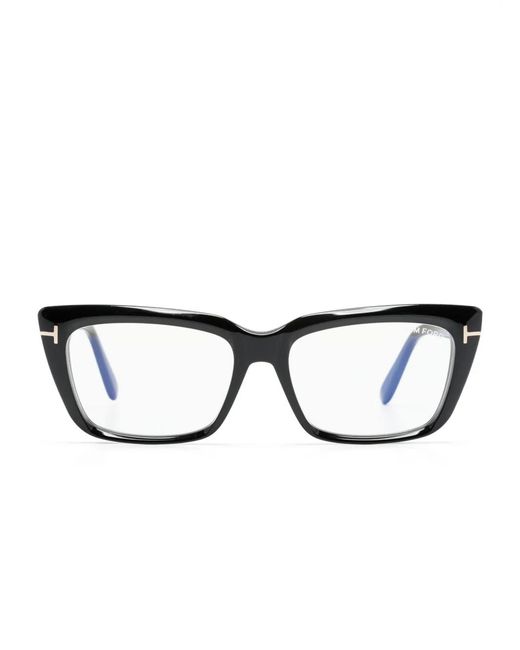 Tom Ford Black Brille Mit Eckigem Gestell